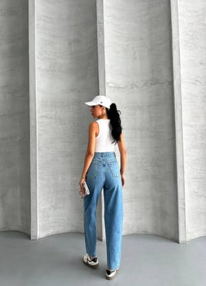 Jeans a Vita Alta Vestibilità Rilassata (Mom Fit)