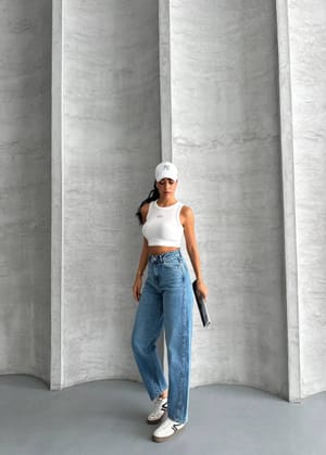 Jeans a Vita Alta Vestibilità Rilassata (Mom Fit)
