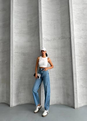 Jeans a Vita Alta Vestibilità Rilassata (Mom Fit)
